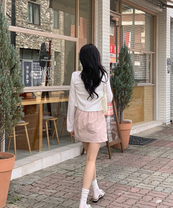 ミニスカート ナイロンAラインミニスカートパンツ PINK