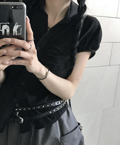ファッション雑貨 ゲートポイントダブルベルト BLACK