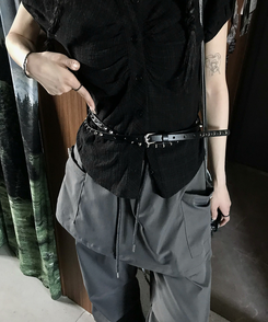 ファッション雑貨 ゲートポイントダブルベルト BLACK
