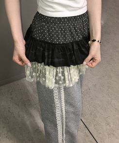 ミニスカート ドットスターフリルミニスカート CHARCOAL