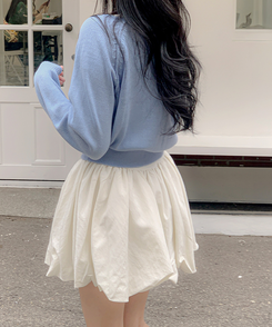 カーディガン ペンダントラウンドクロップカーディガン(6color) SKY BLUE