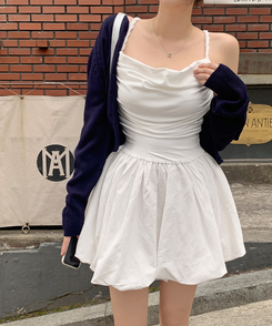 カーディガン ペンダントラウンドクロップカーディガン(6color) NAVY