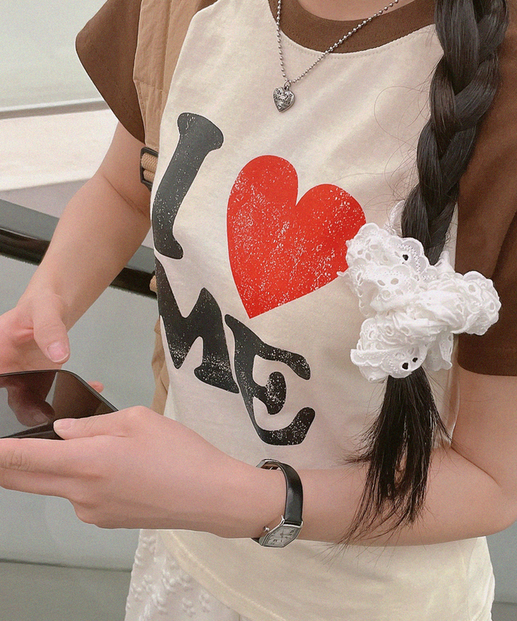 アイラブラグラン半袖Tシャツ BROWN