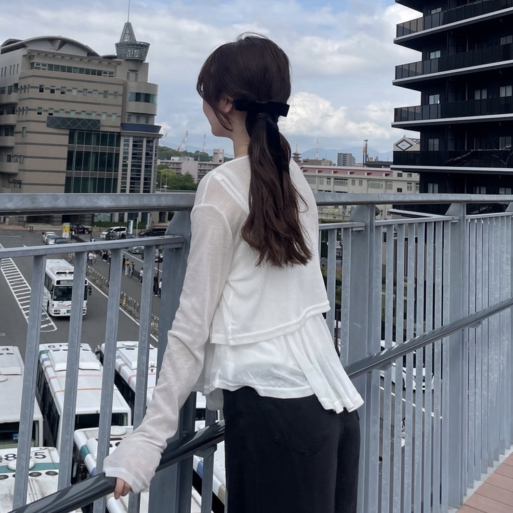 リボンキャミカーデシグナルセット WHITE