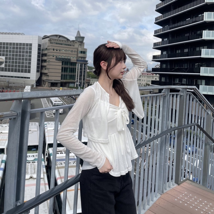 リボンキャミカーデシグナルセット WHITE