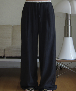 ナイロンバンディングワイドパンツ NAVY