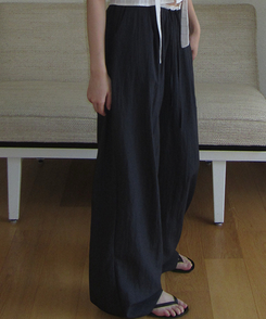 ナイロンバンディングワイドパンツ NAVY
