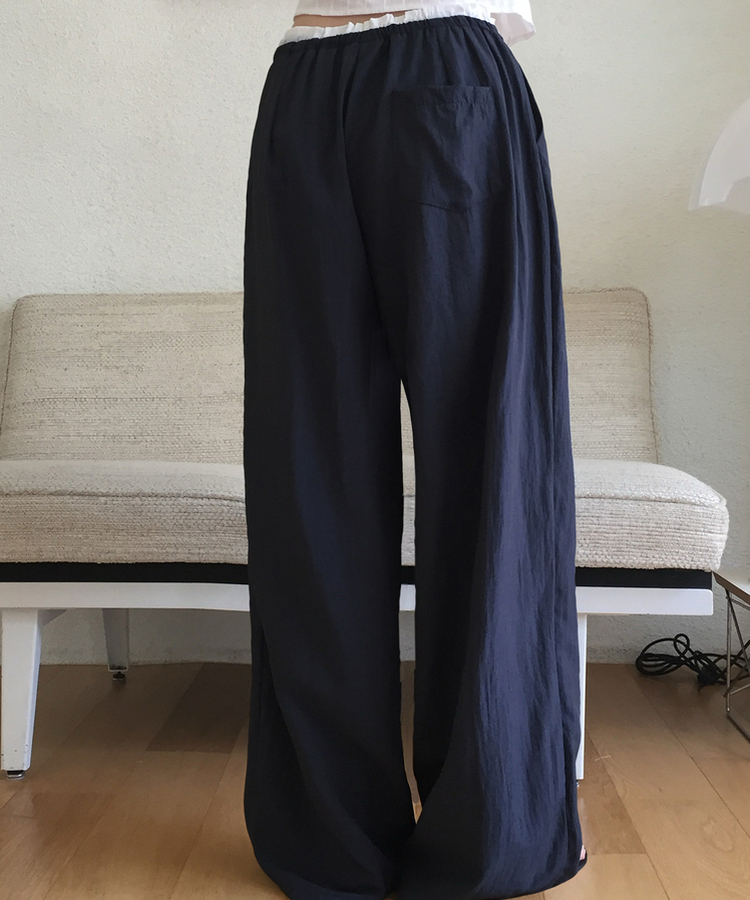 ナイロンバンディングワイドパンツ NAVY