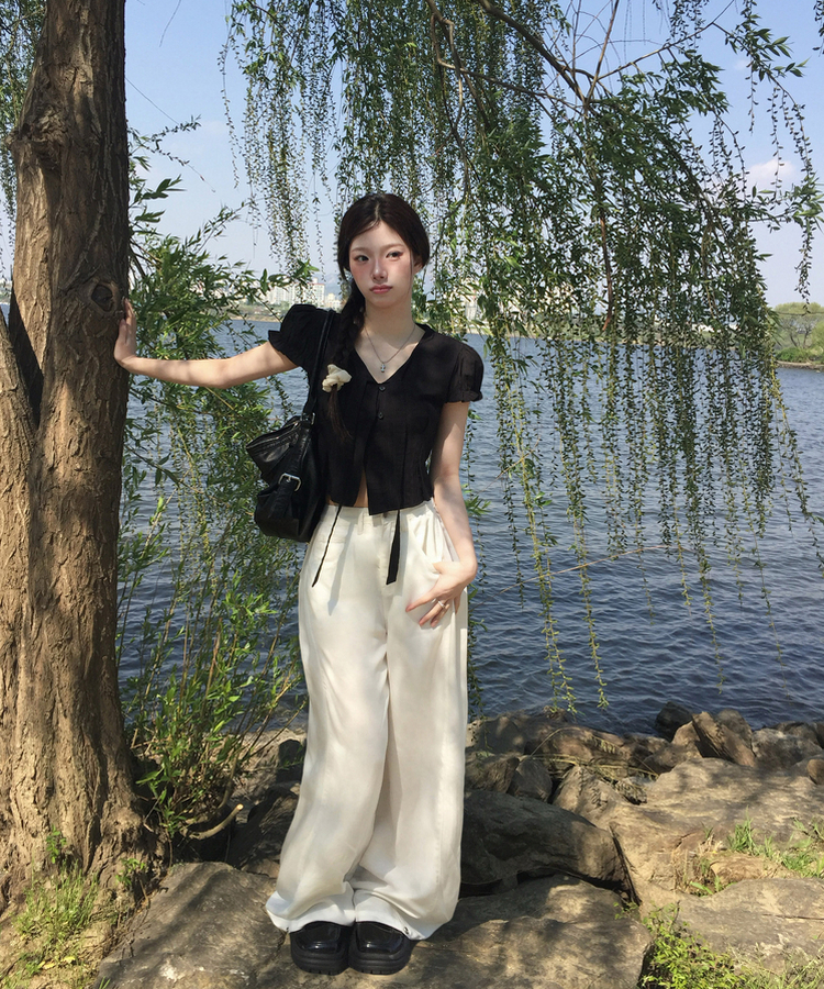 【MODIMOOD】SIDE SNAP 3-WAY WIDE COTTON PANTS 春ver. MODIMOOD】SIE SNAP 3-WAY WIDE COTTON PANTS Snap-Down Track