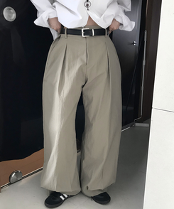 スラックス ピンタックスラックス BEIGE