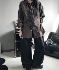 スラックス ピンタックスラックス BLACK