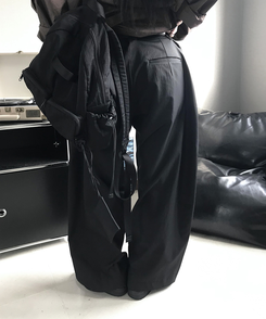 スラックス ピンタックスラックス BLACK