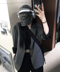 ボタンジャケット GREY