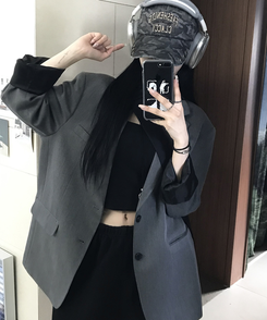 ボタンジャケット GREY