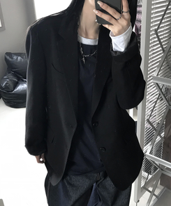 ボタンジャケット BLACK