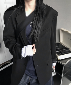 ボタンジャケット BLACK
