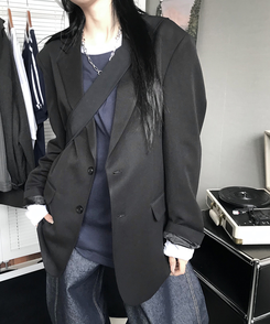 ボタンジャケット BLACK