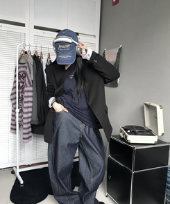 ボタンジャケット BLACK