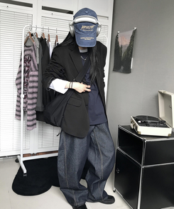 ボタンジャケット BLACK