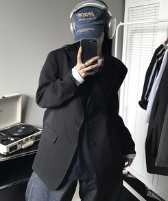 ボタンジャケット BLACK
