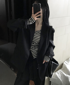 ボタンジャケット BLACK