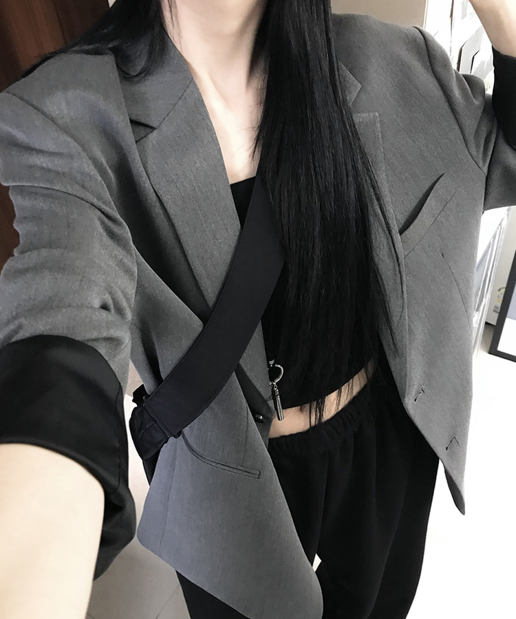 ボタンジャケット GREY