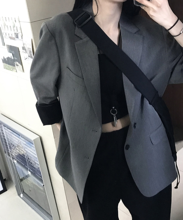ボタンジャケット GREY