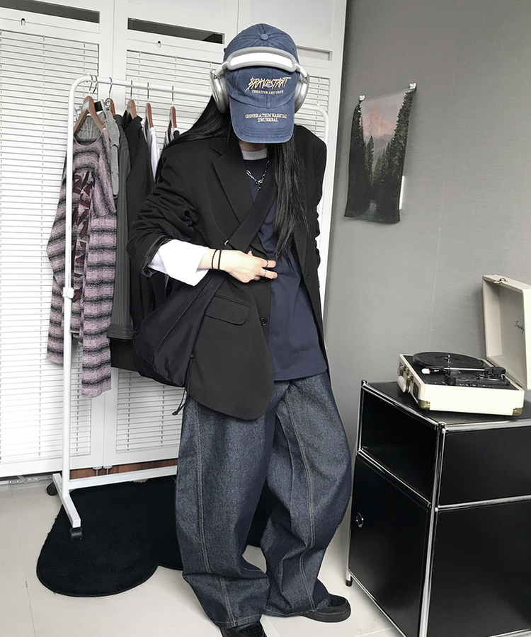 ボタンジャケット BLACK