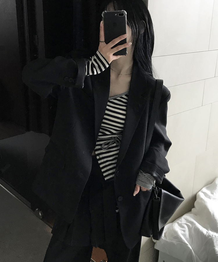 ボタンジャケット BLACK