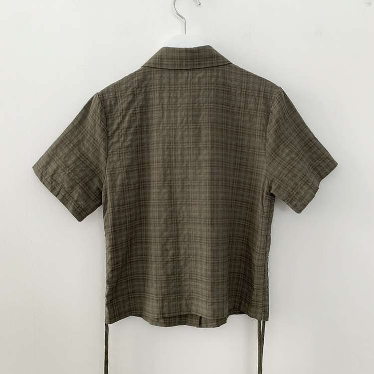 サイドシャーリングチェックシャツ