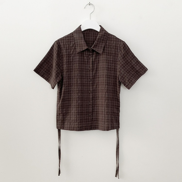 サイドシャーリングチェックシャツ