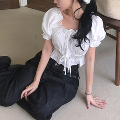 デニム ノーフェイドフードバルーンワイドパンツ BLACK DENIM