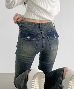 デニム 【丈別】クーリングローライズスパンブーツカットデニムパンツ LIGHT BLUE