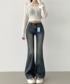デニム 【丈別】クーリングローライズスパンブーツカットデニムパンツ LIGHT BLUE