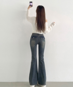 デニム 【丈別】クーリングローライズスパンブーツカットデニムパンツ LIGHT BLUE