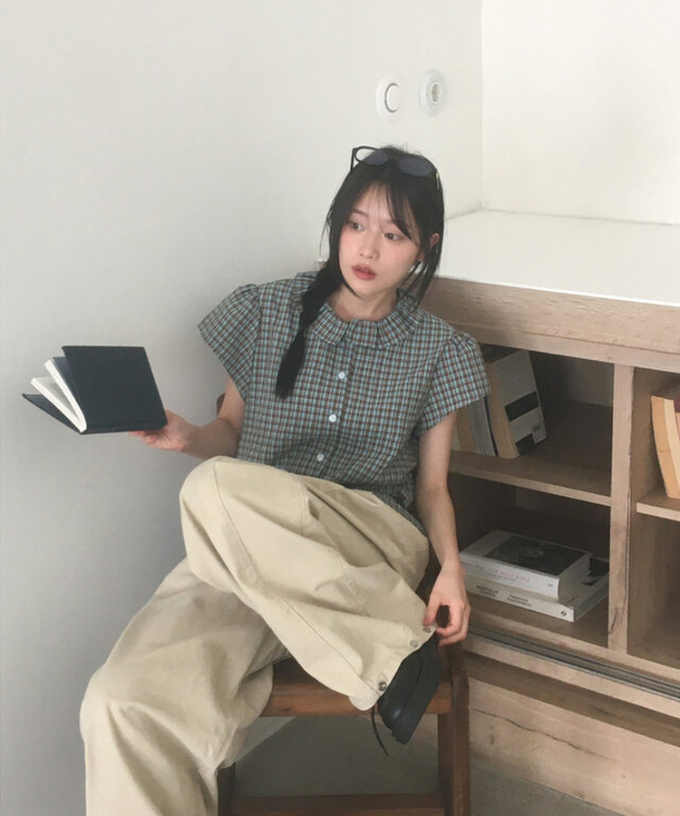 【丈別】サイドピンタックワイドコットンパンツ BEIGE