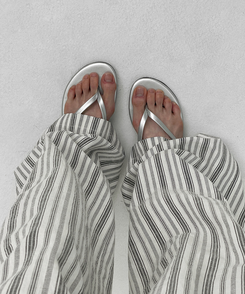 その他 レザーフラットサンダル(5color) SILVER