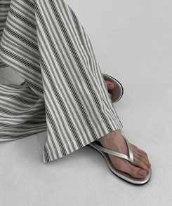 その他 レザーフラットサンダル(5color) SILVER