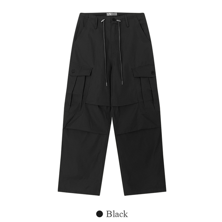 ストリングツーピンタックワイドカーゴパンツ