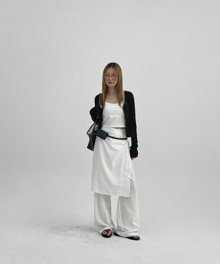 ラップスカートレイヤードパンツ WHITE