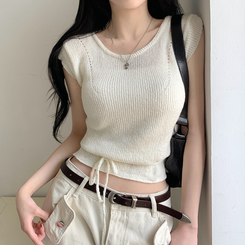 リボンキャミソールニット WHITE