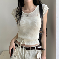 リボンキャミソールニット WHITE