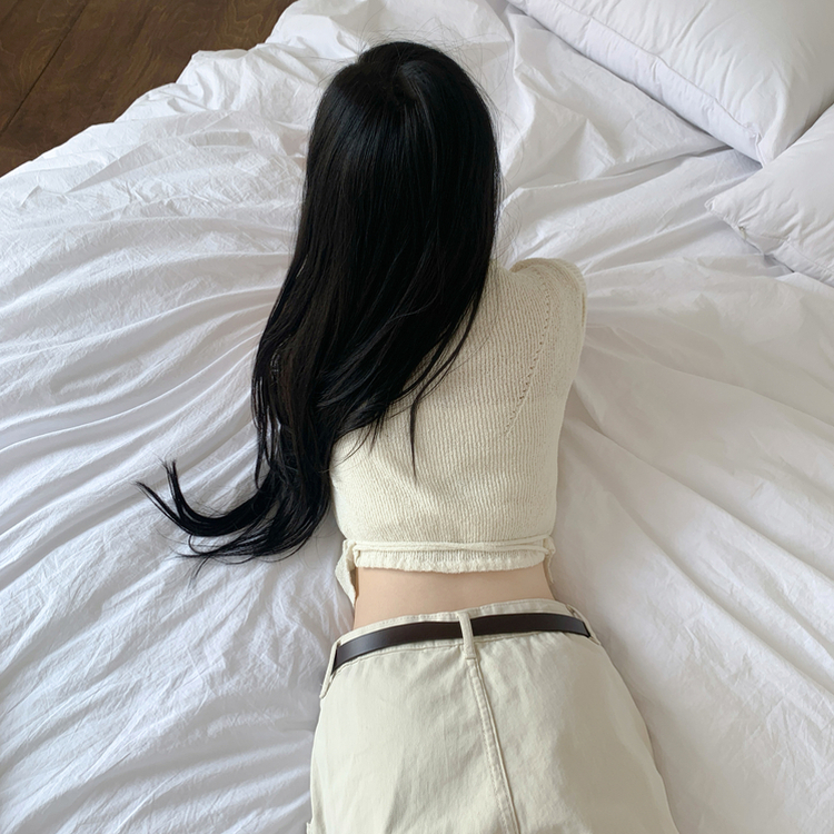 リボンキャミソールニット WHITE