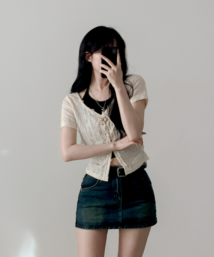 【SET】アイレット半袖Tシャツ CREAM