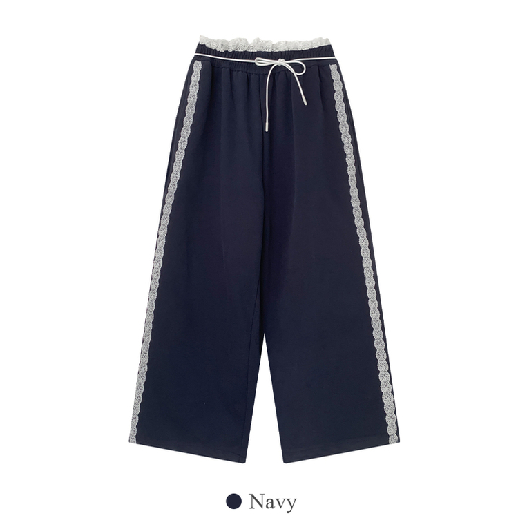 リボンレースラインワイドトレーニングパンツ