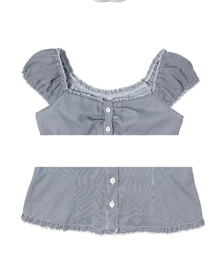 ストライプシャーリングブラウス