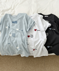 半袖Tシャツ ラブハートオーバー半袖Tシャツ