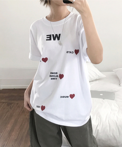 半袖Tシャツ ラブハートオーバー半袖Tシャツ WHITE