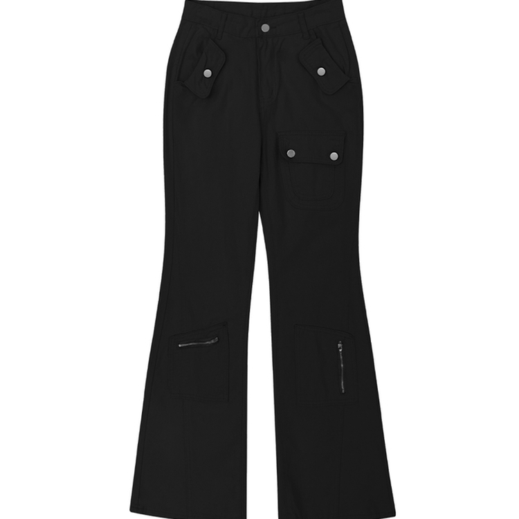 도프 빈티지 포켓 절개 로우웨스트 카고 세미 부츠컷 팬츠