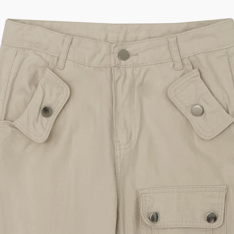 도프 빈티지 포켓 절개 로우웨스트 카고 세미 부츠컷 팬츠